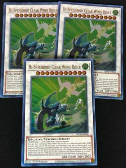 YUGIOH HI-SPEEDROID CLEAR WING RIDER LED8-EN006 1ST ULTRA X3 (NM) - Image 1