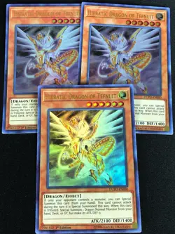 YUGIOH HIERATIC DRAGON OF TEFNUIT DUPO-EN080 1ST ULTRA X3 - Image 1