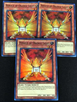 YUGIOH HERALD OF ORANGE LIGHT OP20-EN005 SUPER X3 (NM) - Image 1
