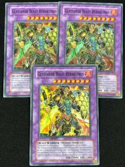 YUGIOH GLADIATOR BEAST HERAKLINOS TDGS-ENSE2 SUPER X3 (NM) - Image 1