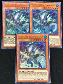 YUGIOH GLADIATOR BEAST VESPASIUS CHIM-ENSP1 ULTRA X3 NM - Image 1