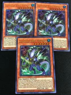 YUGIOH GLADIATOR BEAST VESPASIUS CHIM-ENSP1 ULTRA X3 - Image 1