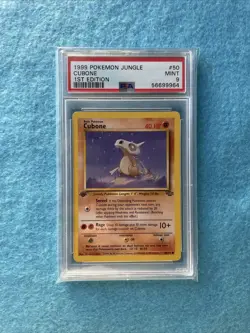 1999 POKEMON JUNGLE 1ST EDITION #50 CUBONE PSA 9 Card English TCG - Image 1