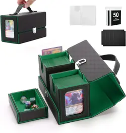 MTG Card Storage Box, 3 in 1 Graded Carrying Deck Box, 2PCS Commander Deck Boxes - Image 1