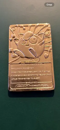 Jigglypuff Pokemon 23K Gold Plated Trading Card 1999 Burger King Limited Edition - Image 3