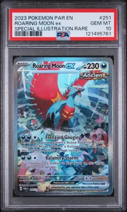 PSA 10 Roaring Moon EX 251/182 Paradox Rift SIR Holo Pokemon Card - Gem Mint - Image 1