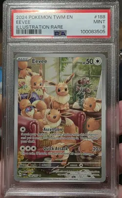 Eevee Twilight Masquerade Illustration Rare #188/167 PSA 9 MINT Pokemon Card - Image 1