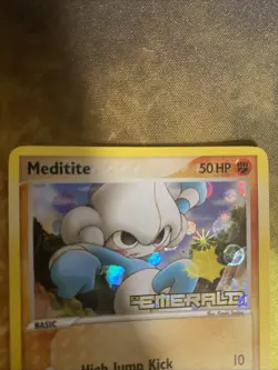 MEDITITE Reverse Holo 55/106 EX Emerald STAMPED Pokemon Card 2005 - Image 2
