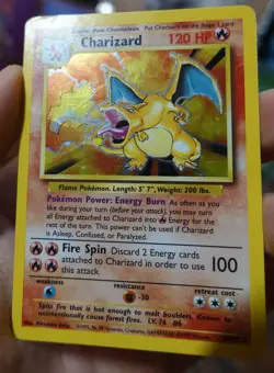 Base Set Complete 16/16 Unl. Charizard 4/102 Pokemon Cards Holo Rare DAMAGED - Image 4