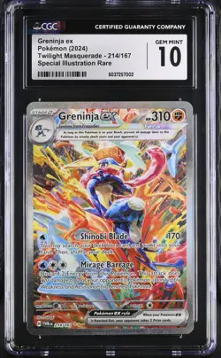 2024 Pokemon SV Twilight Masquerade Greninja ex 214 CGC 10 - Image 1