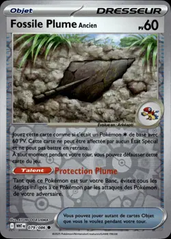 Carte Pokemon Fossile Plume REVERSE 079/086 EV10.5 WHT Flamme Blanche FR NEUVE - Image 1