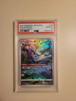 PSA 10 Gem Mint JPN Vaporeon CHR s8b VMAX Climax 189/184 Pokemon - Image 2