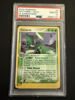 PSA 10 CACTURNE 2 HOLO EX SANDSTORM POKEMON - Image 1