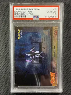 Pokemon Cards PSA 10 Gem Mt Mewtwo Strikes Back Rebellion Foil Topps 1999 #8 - Image 1