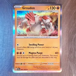 2023 Pokemon Scarlet Violet Paradox Rift HOLO Rare Groudon Card 093/182 - Image 1