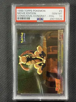 Pokemon Cards PSA 10 Mewtwo Strikes Back Consciousness & Congratulations Foil #3 - Image 1