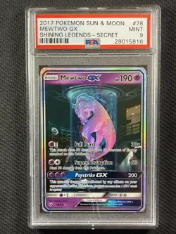 Pokemon Cards PSA 9 MINT Mewtwo Gx Shining Legends Secret S&M 2017 78/73 - Image 1