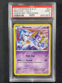 Pokemon Cards PSA 9 MINT Mewtwo Holo Legendary Treasures B&W Promo 2013 53/113 - Image 1