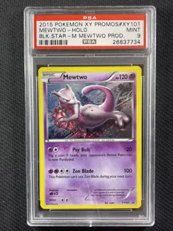 Pokemon Cards PSA 9 MINT Mewtwo Holo XY Black Star Promo 2015 #101 - Image 1