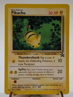 Pikachu # 27 WOTC Black Star PROMO "Bumblebee" Pokemon Card NEAR MINT - Image 1
