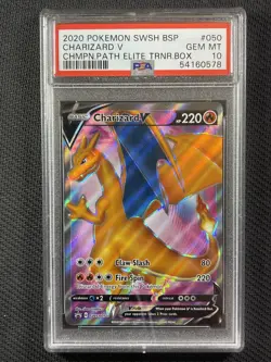 Pokemon Cards PSA 10 Gem Mt Charizard V Champions Path ETB Promo 2020 SWSH050 - Image 1