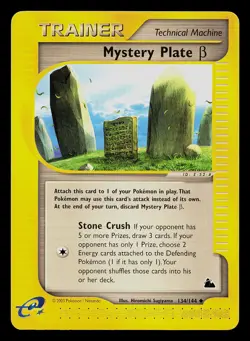 Pokemon Card - Mystery Plate Beta Skyridge 134/144 Uncommon Non-Holo - Image 1