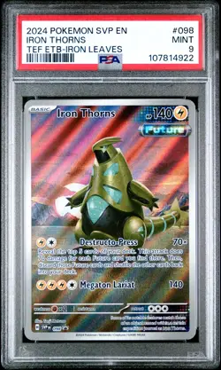 2024 POKEMON SVP EN-SV BLACK STAR PROMO #098 IRON THORNS PSA 9 - Image 1