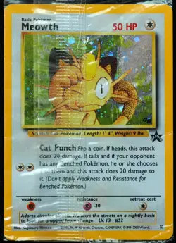 Meowth #52 HP Damaged Sealed Black Star Promo Pokemon Card - Image 1