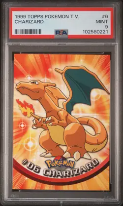 1999 TOPPS POKEMON TV #6 CHARIZARD PSA 9 - Image 1
