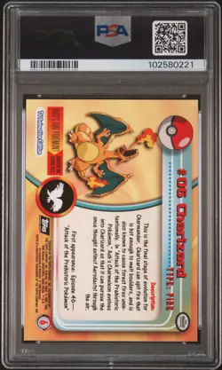 1999 TOPPS POKEMON TV #6 CHARIZARD PSA 9 - Image 2