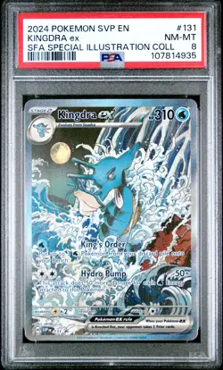 2024 POKEMON SVP EN-SV BLACK STAR PROMO #131 KINGDRA EX PSA 8 - Image 1