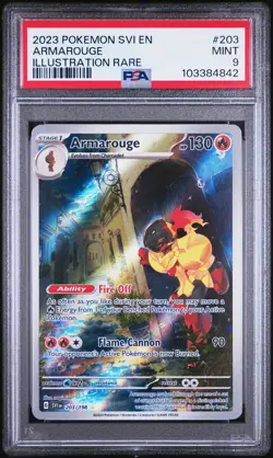 2023 POKEMON SVI EN-SCARLET & VIOLET ILLUSTRATION RARE #203 ARMAROUGE PSA 9 - Image 1