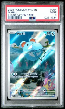 2023 POKEMON PAL EN-PALDEA EVOLVED ILLUSTRATION RARE #204 MARILL PSA 9 - Image 1