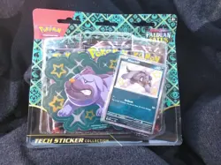 Pokemon Paldean Fates Tech Sticker Collection 3 Booster Pack Blister- Maschiff - Image 1