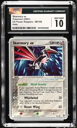 CGC 10 2007 Pokemon Skarmory ex EX Power Keepers Ultra Rare Holo #98 Pop 16 - Image 1