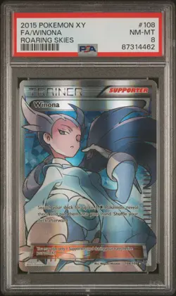 2015 POKEMON ROARING SKIES WINONA #108 FULL ART HOLO PSA 8 NM #87314462 - Image 1