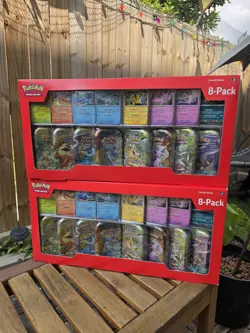 Costco Pokemon Prismatic Evolutions 8 Mini Tins 2 Pack - Image 1