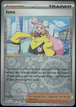 Iono 080/091 Reverse Holo Uncommon LP-NM - Pokemon TCG S&V Paldean Fates PAF - Image 1