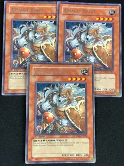 YUGIOH ASSAULT BEAST CRMS-EN024 1ST RARE X3 (LP) - Image 1
