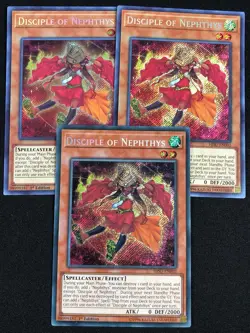 YUGIOH DISIPLE OF NEPHTHYS HISU-EN002 1ST SECRET X3 NM - Image 1