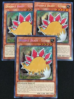 YUGIOH DOODLE BEAST STEGO BLCR-EN032 1ST SECRET X3 NM - Image 1