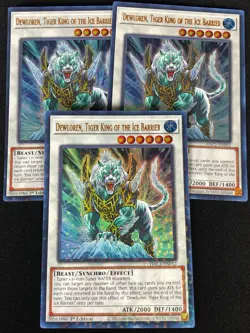 YUGIOH DEWLOREN TIGER KING OF THE ICE BARRIER HAC1-EN052 1ST ULTRA X3 (NM) - Image 1