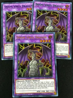 YUGIOH DOOM VIRUS DRAGON DLCS-EN055 1ST ULTRA X3 (NM) - Image 1