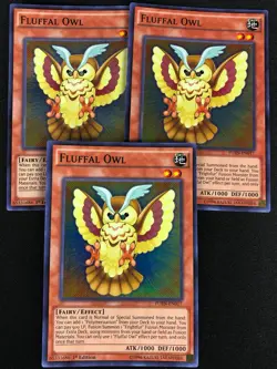 YUGIOH FLUFFAL OWL FUEN-EN017 1ST SUPER X3 (NM) - Image 1
