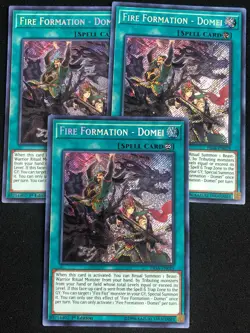 YUGIOH FIRE FORMATION DOMEI FIGA-EN019 1ST SECRET X3 NM - Image 1