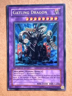 yugioh Gatling Dragon FET-EN035 1st Edition Ultra Rare Near Mint - Image 1