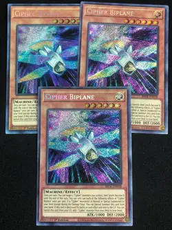 YUGIOH CIPHER BIPLANE BROL-EN038 1ST SECRET X3 NM - Image 1