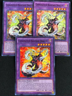 YUGIOH CHIMERATECH RAMPAGE DRAGON BOSH-EN093 1ST SUPER X3 (NM) - Image 1