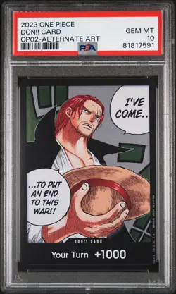 ONE PIECE PARAMOUNT WAR OP02 Exclusive DON!! CARD PSA 10 GEM MINT #81817591 - Image 1