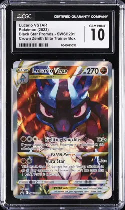 2023 POKEMON BLACK STAR PROMOS #SWSH291 LUCARIO VSTAR CGC 10 GEM MINT - Image 1